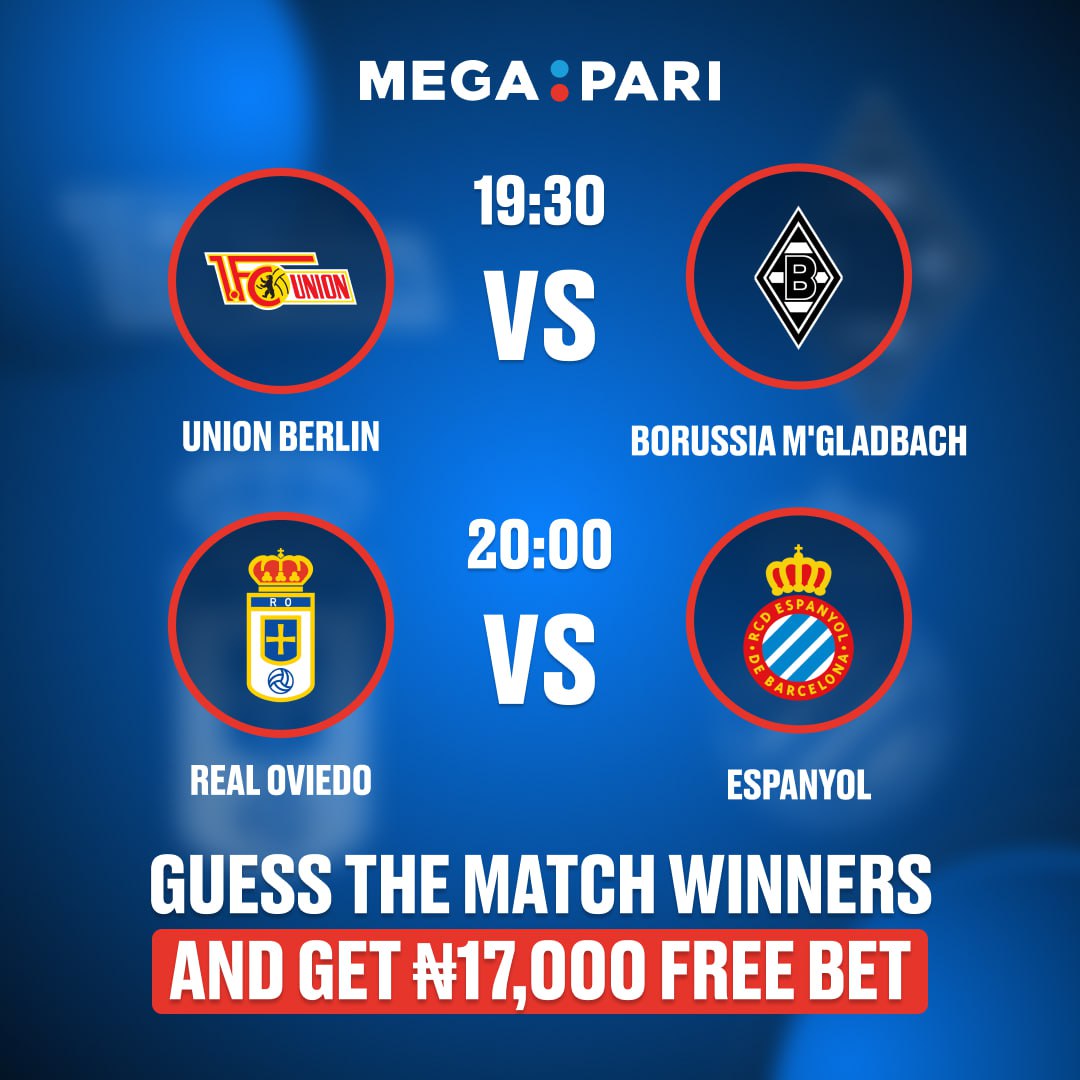 megapari_ngr's tweet image. 🎯 GUESS & WIN ₦17,000 FREEBET! 💸
Think you know tonight’s winners? ⚽️
Drop your predictions + MEGAPARI ID 👇
✅ Follow MEGAPARI NIGERIA on X/TWITTER
❤️ Like & 🔁 Share
10 lucky winners get ₦17,000 each! 🔥
#Megapari #GuessAndWin #FreebetChallenge