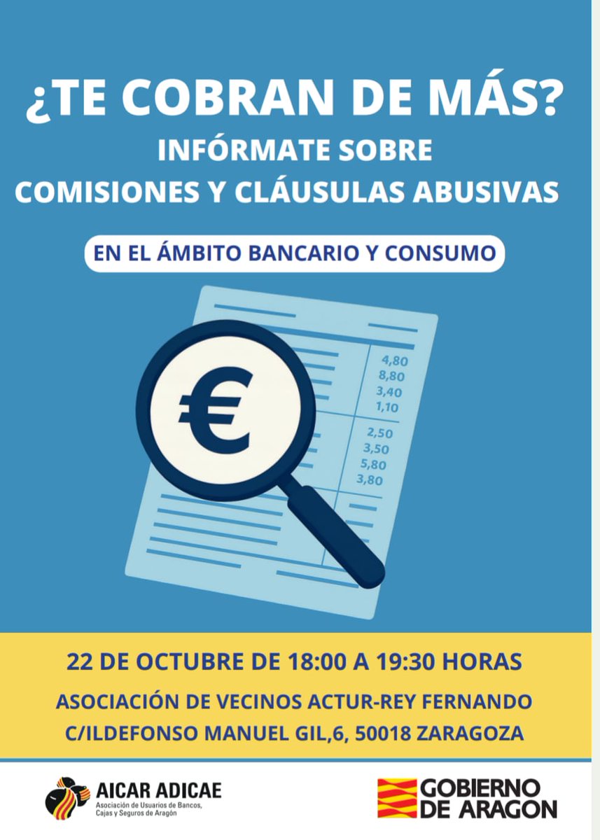 Os invitamos a asistir a esta interesantísima reunión organizada por <a href="/AICAR_ADICAE/">AICAR-ADICAE</a> y <a href="/GobAragon/">Gobierno de Aragón</a> en nuestra sede el próximo miércoles 

Interesa, y MUCHO