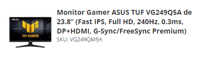 mi cuarto intento comprando un 240.

Starken me perdio 2 monitores comprados por aeropost. Mercado libre dsps me mando un 75hz jkldasjklsalkjd