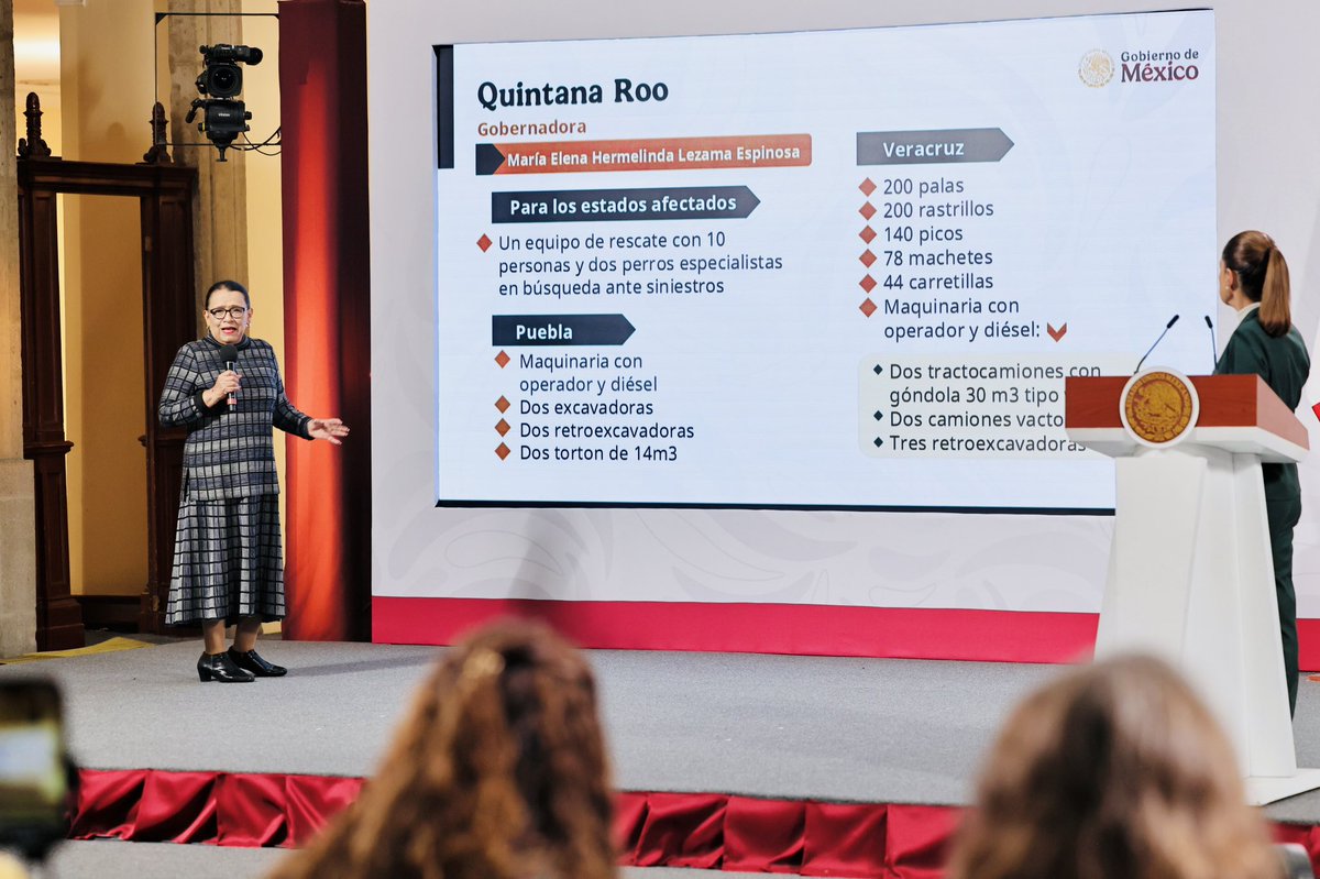 En la #MañaneraDelPueblo, encabezada por la Presidenta <a href="/Claudiashein/">Claudia Sheinbaum Pardo</a>, agradecimos las muestras de solidaridad de gobernadores, gobernadoras y el <a href="/senadomexicano/">Senado de México</a> con la población afectada en Hidalgo, Puebla, Querétaro, San Luis Potosí y Veracruz. 🇲🇽🫱🏽‍🫲🏼