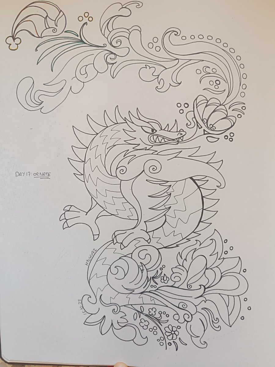 Martutifruti92's tweet photo. Day 17 : ornate 
 #fursona #dragon 
#inktober2025 #inktober #inkoctober #ink #drawing #furryart #furryartist #furrydrawing #furryfandom #furryrandom #doodle #furryink #sketch #traditionalart #fanart  #furry #furries  #inkoctober2025 #fanart  #fursocolor #medieval #medievalart https://t.co/chEHEFIhWS