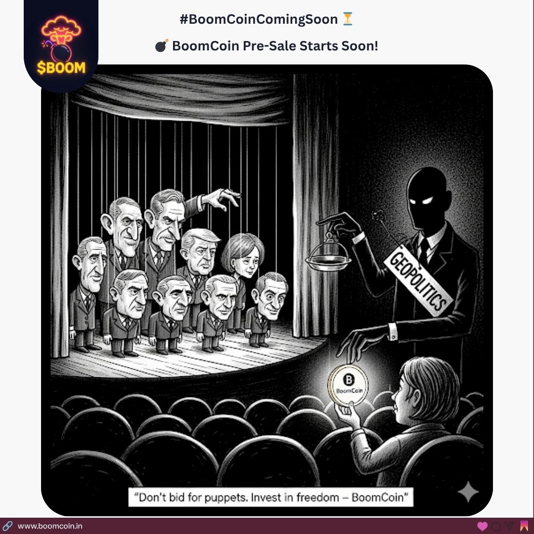 Boomcoindotin's tweet photo. The #world stage is run by invisible hands.
#Politics, #oil, and #money  pull the strings #citizens dance.
It’s time to cut the cords.
 #BoomCoin is not just crypto, it’s financial freedom.
💣 “Don’t bid for #puppets. #Invest in #freedom.”
#GeoPolitics #CryptoRevolution https://t.co/19tzDqn4DU