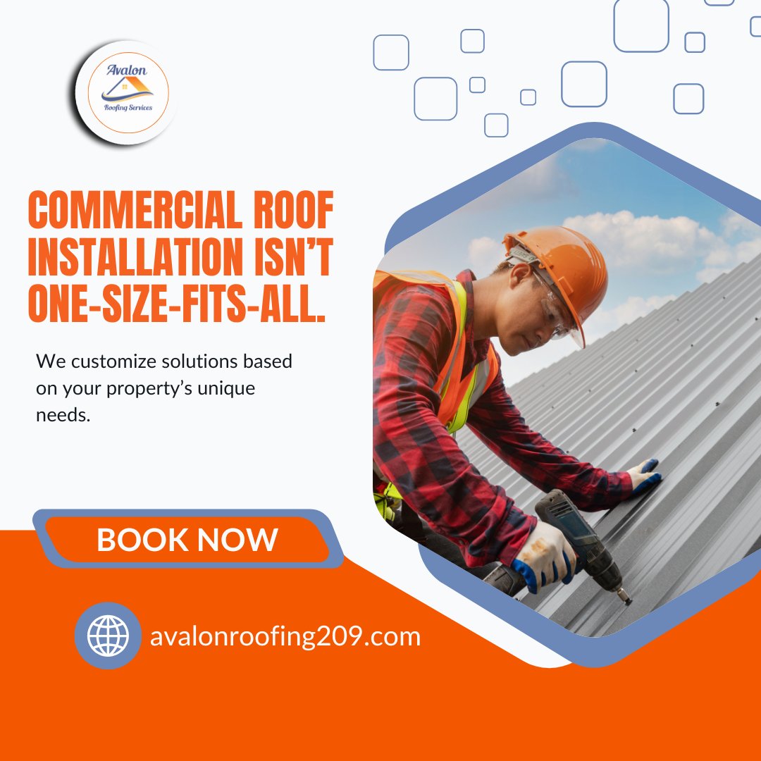 avalonroofing_'s tweet photo. Commercial roof installation isn’t one-size-fits-all. 

We customize solutions based on your property’s unique needs. 

See how 

     👉 https://t.co/5E7K7c7CPg

#CommercialRoofInstallation #RoofingExperts #BusinessSolutions https://t.co/NrjHRVXahn