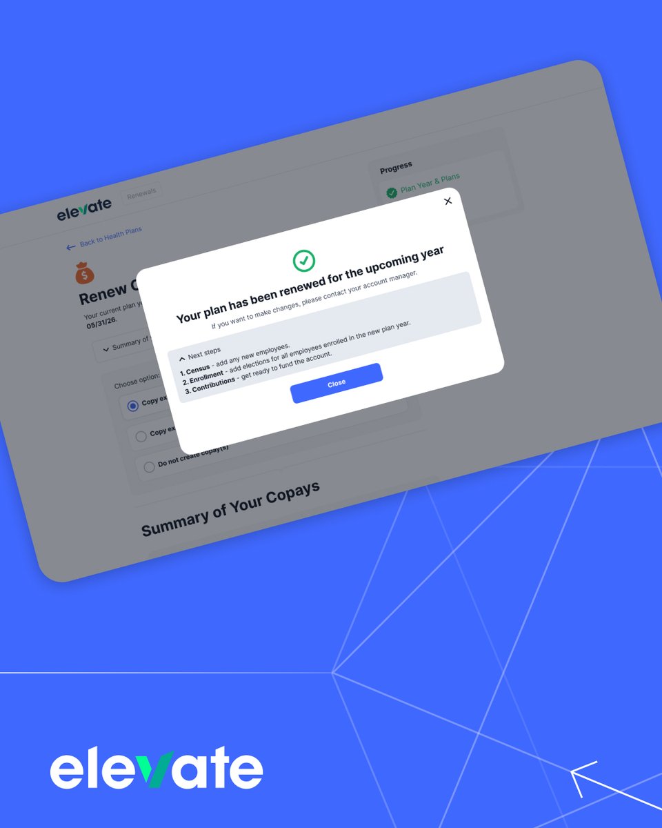 elevatedotinc's tweet photo. Ready, set, renew. 🔄

Renewal season doesn’t have to slow you down. Employers self-renew in three easy steps, giving your team more time to focus on the bigger picture.

See #Elevate live: https://t.co/IxxF3MJ0wN https://t.co/jQva62YNlO