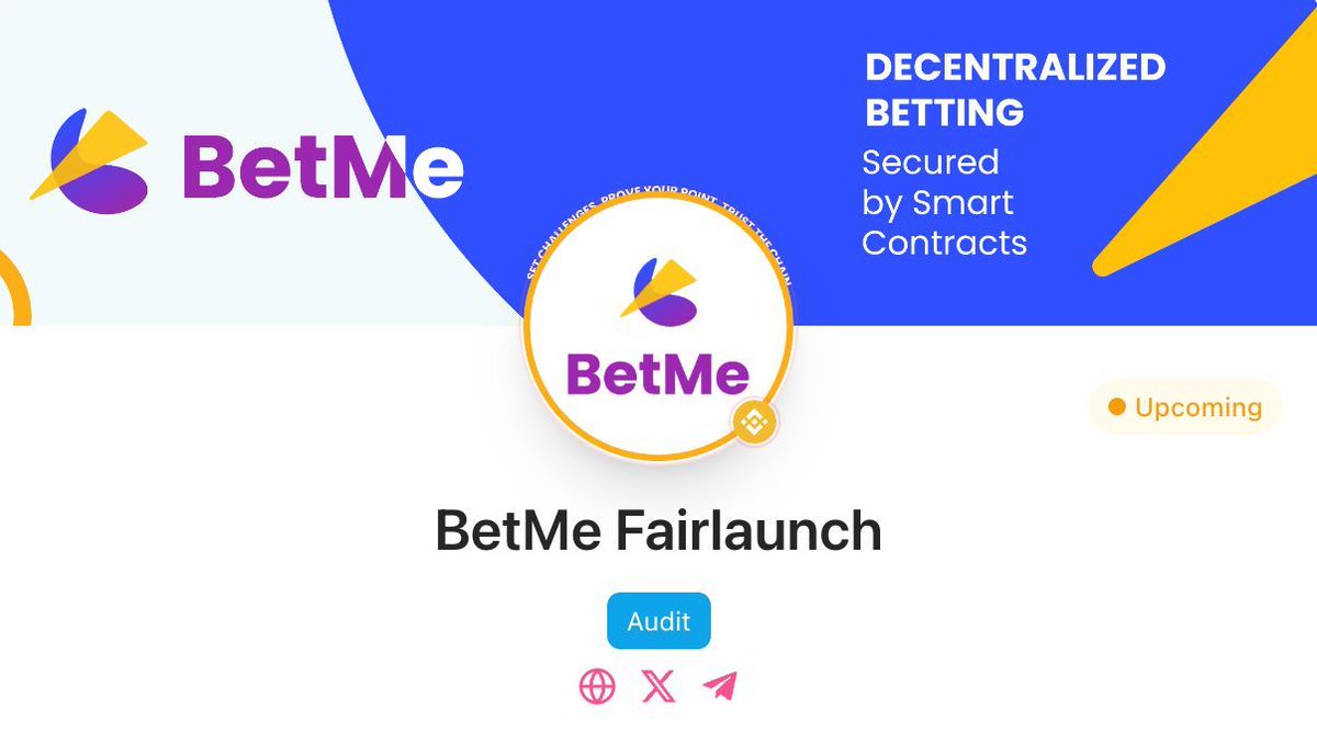 ⚜️✔️It’s a privilege to welcome BetMe to #Pinksale for their #Fairlaunch!

🫡With a focus on excellence, Pinksale delivers a platform designed to empower clients, providing the professionalism and resources necessary for long-term growth.🤝

🚀 Check them out below: