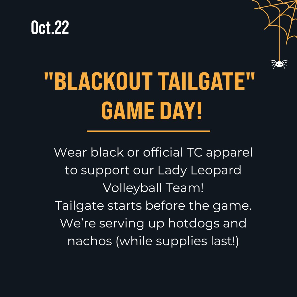 TempleCollege's tweet photo. It's time for Spirit Week! This year we have some fun things planned in the week leading up to the Ruth Bridges Fall Fest. Each day the Circle of Support will be giving out prizes for the best costume so snap a pic and send them to their Facebook page @Temple_College_Alumni_and_Friends_Association or email templecollege.alumni@templecollege.edu. I hear they've got some cool stuff this year so don't forget to send in your submission!

The themes for each day are:
Oct. 20- "Spots Up" Leopard Pride Day: Strut your stuff in classic leopard spots or your best Temple College gear!

Oct. 21- Team Spirit Tuesday: Rep your favorite athletic team's gear! We're talking jerseys, t-shirts, hats, foam hands, whatever shows the world that you're cheering for your #1!

Oct. 22- "Blackout Tailgate" Game Day: Rock your favorite Temple College gear as we cheer on our Lady Leopards Volleyball Team! The game will start at 6:00pm and will be at the Kirby Johnson Court. Come a bit earlier and there will be a tailgate with free hot dogs and nachos (while supplies last)! 

Oct. 23- Fiction or Fact Costume Day: Dress up as your favorite fictional or real-life character. From superstars to superheroes, we wanna see your amazing outfits!

Oct. 25- Ruth Bridges Fall Fest: Our annual fall celebration with games, candy, and more for people of all ages! We look forward to seeing everyone!

We look forward to seeing everyone's creativity and school spirit!

#TempleCollege #YourCommunitysCollege #SpiritWeek #RuthBridgesFallFest #TempleCollegeAlumniAssociation #TempleCollegeCircleofSupport