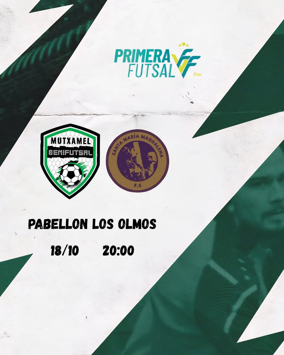 PARTIDO 1°REGIONAL 
JORNADA 3 
Sábado 18 a las 20:00 en mutxamel
Partido contra C.F.S  Santa M° Magdalena  Novelda. 
Os esperamos a todos para animar al equipo y vivir un gran encuentro.