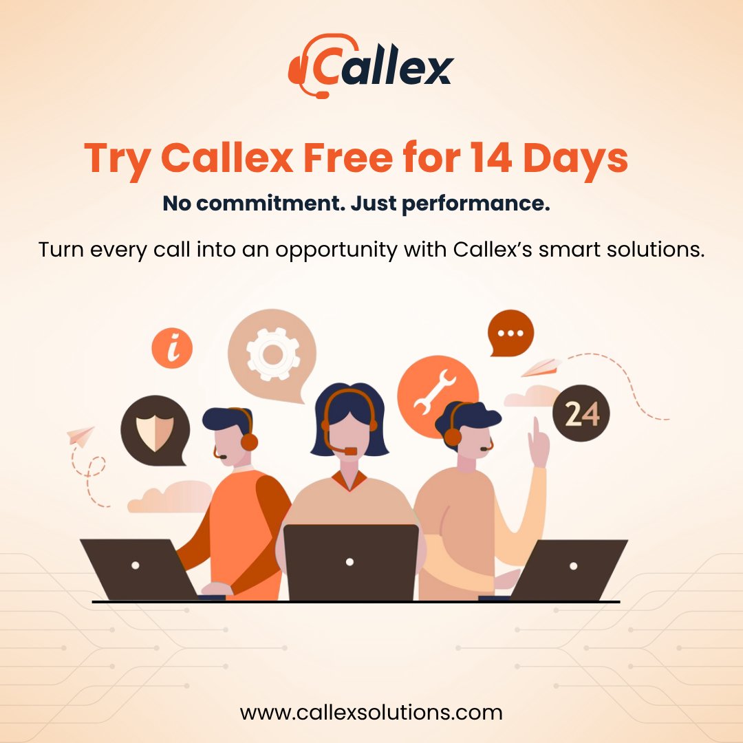 callexsolutions's tweet image. Unlock the power of every call with Callex!
Try Callex FREE for 14 days

No strings attached, just results.
Transform how your team connects and grows with smart call solutions.

#Callex #FreeTrial #BusinessGrowth #CustomerSupport #CallCenter #TechSolutions #Productivity