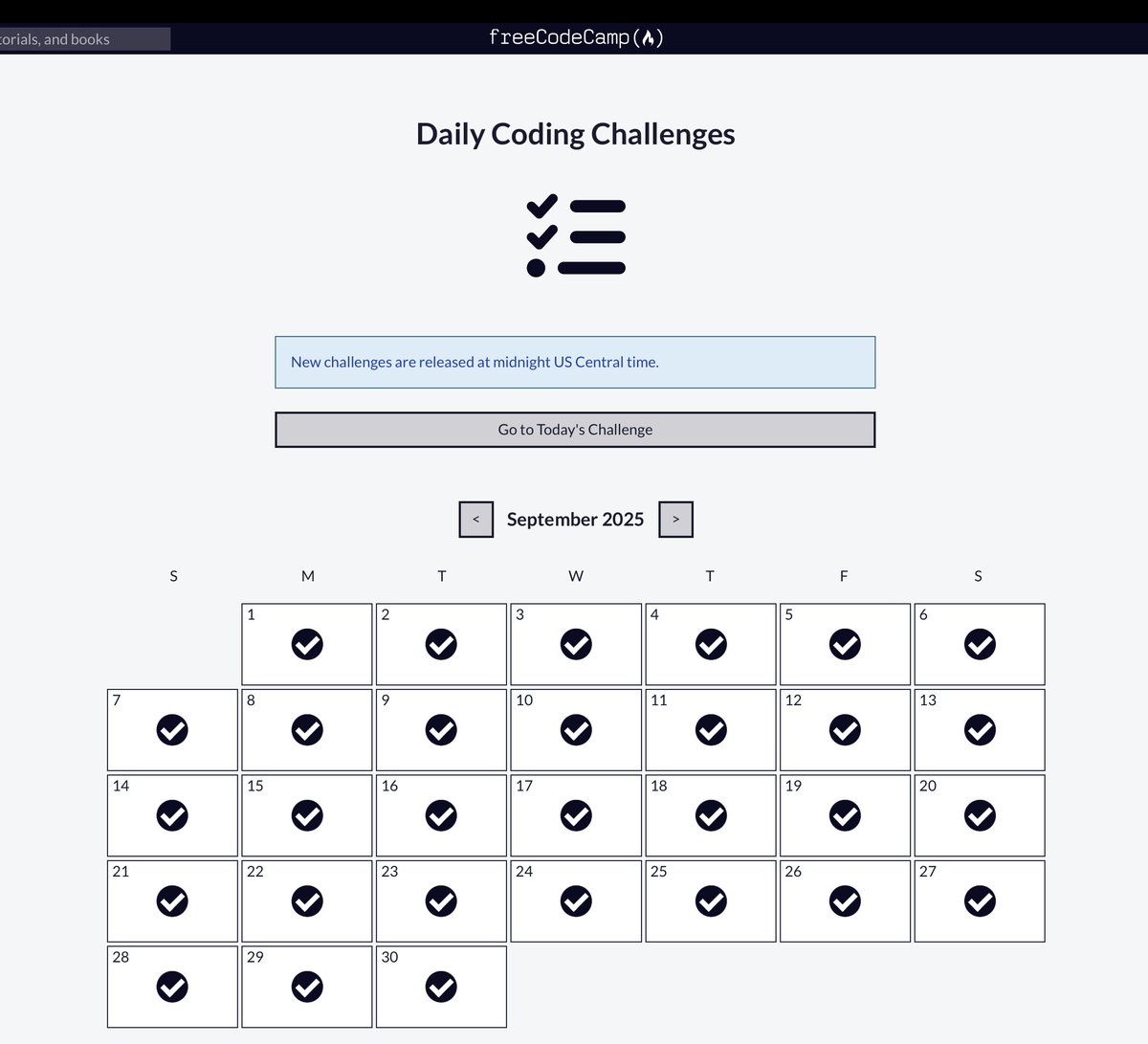 idolikecoding's tweet image. Completed all of September&apos;s freeCodeCamp daily challenges! Love doing these @ossia