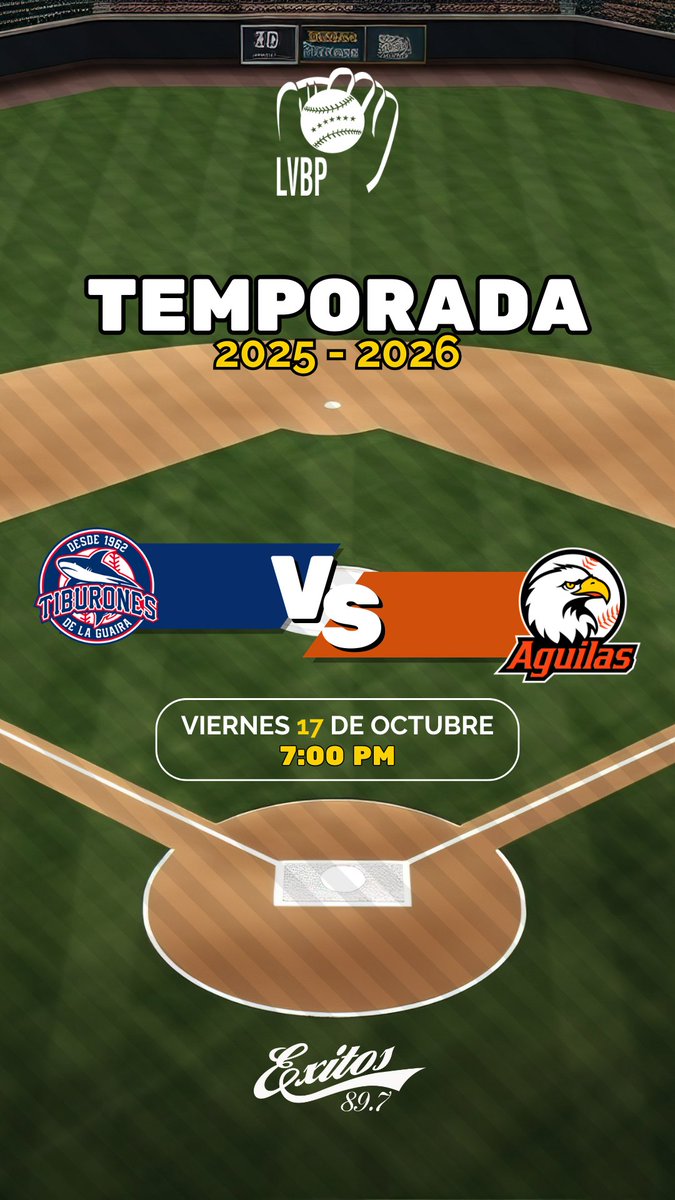 Hoy es el segundo encuentro entre Los Tiburones de La Guaira y Águilas del Zulia y podrás escuchar la narración de este partido en vivo a través de nuestra señal matriz para el Circuito de más garra de la LVBP 2025-2026.
 
Via streaming: mundour.com/maracaibo/
