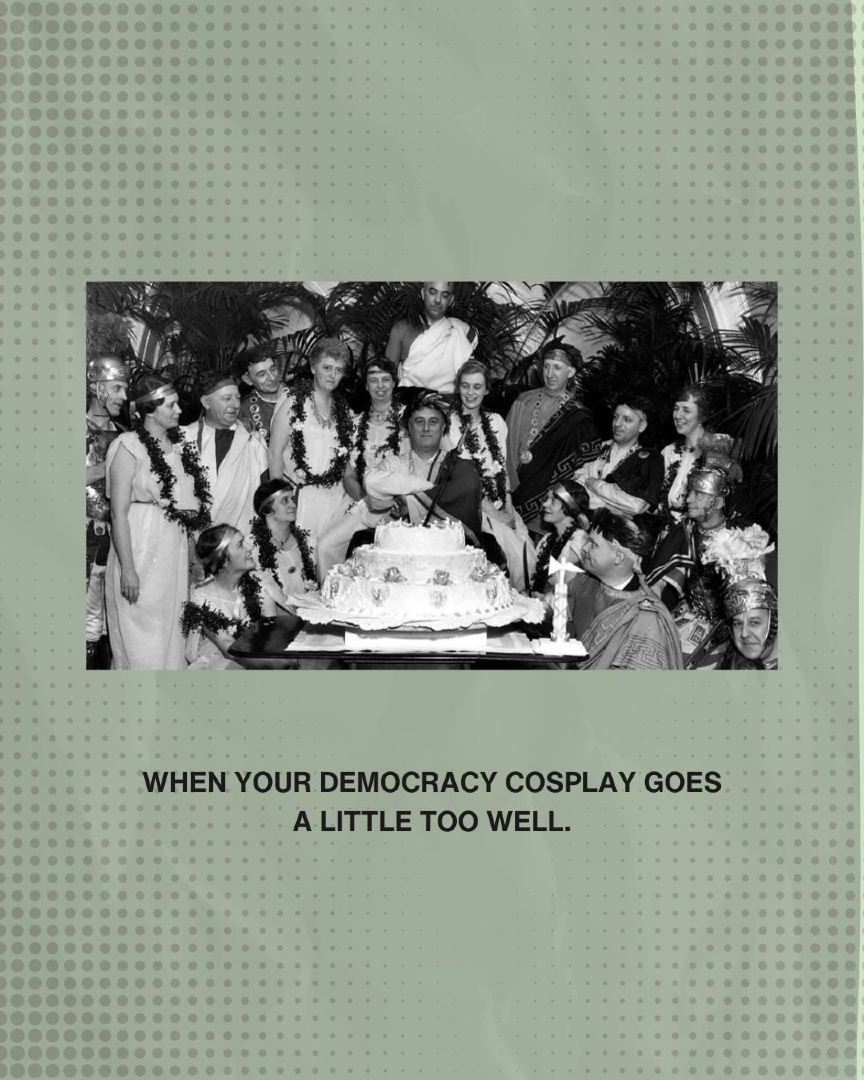Insta_Classics's tweet image. Did FDR really throw the first modern-day toga party??

#historypodcast #ancienthistory #ancientrome #ancientgreece #ancientcivilizations