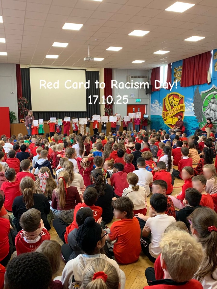 BeaconLHMAT's tweet photo. Today, Beacon Academy proudly said #RedCardToRacism! 
Our students wore red to stand together against racism and celebrate inclusivity. Each year group explored the life and legacy of an inspirational figure who has challenged discrimination.
Together, we stand against racism!🚫 https://t.co/2VT4OSDblM