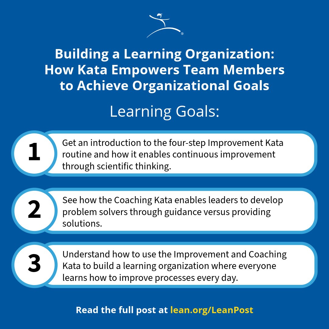 LeanDotOrg's tweet image. This presentation explains how Improvement and Coaching Kata helps organizations foster a culture of continuous improvement through scientific thinking.

View the full presentation: hubs.li/Q03N9PZl0 

#LeanThinking #Coaching #Kata #Presentation #ContinuousImprovement