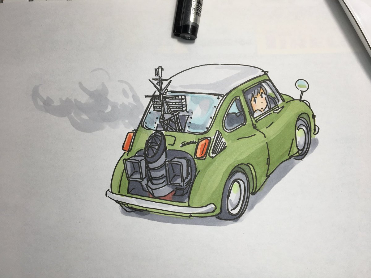 「#昭和の軽自動車を1つ無言で貼ろう」|ひじからのイラスト