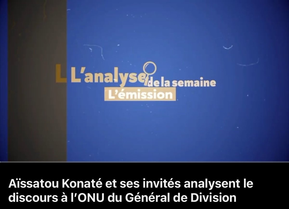 🎥 Nouvelle vidéo : Analyse du discours du Gal. Abdoulaye Maïga à l’ONU
Avec Aïssatou Konaté, Thiambel Guimbayara &amp; Brehima Sidibé
▶️ youtu.be/Nwqk-DbWka4

#Mali #ONU #Afrique #AnalysePolitique #Sahel #Actualité