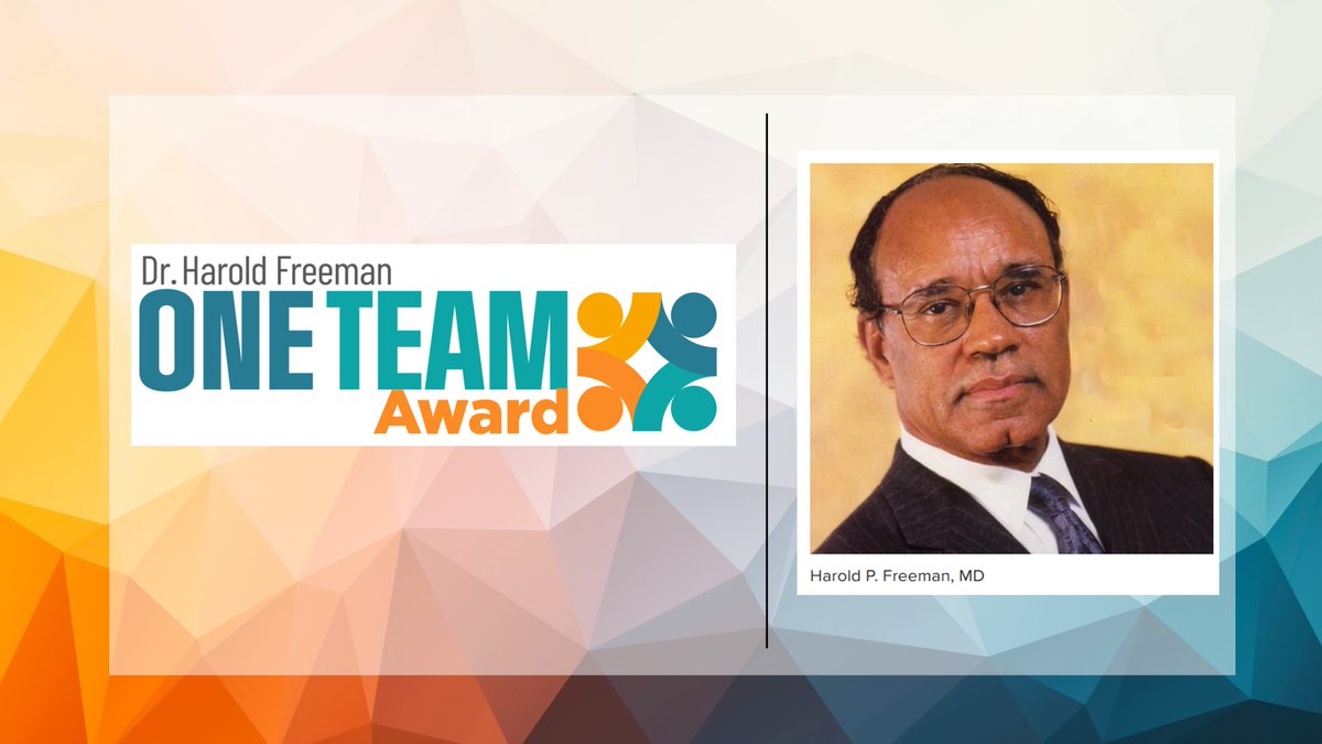 There's just two weeks left to get your nominations in for the inaugural Dr. Harold Freeman One Team Award!! Nominations must be submitted by Friday, October 31, 2025. Click for more: bit.ly/4pMRIvB

#PatientNavigation #OncologyNavigation #OneTeamAward #HaroldFreeman
