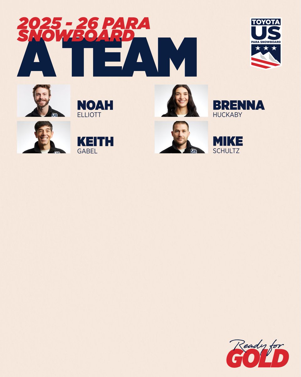 usskiteam's tweet photo. Here we go!!! ๐ Congrats to your 2025-26 Toyota U.S. Para Snowboard Team โญ๏ธ
#toyotausparasnowboardteam #readyforgold https://t.co/vksbDAoiwe