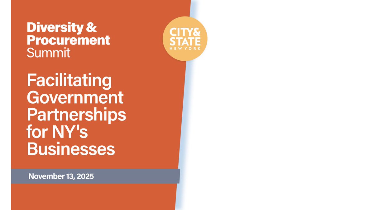 CityAndStateNY's tweet image. 📢 Diversity &amp;amp; Procurement Summit – Nov 13

Support NY by supporting NY businesses. Join City &amp;amp; State for a full-day event with MWBEs, gov leaders &amp;amp; experts on thriving in procurement.

💼 Don’t miss it!
👉 Register: events.cityandstate.com/diversity-proc…