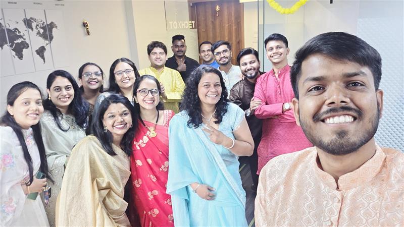 Celebrating the spirit of Diwali with lights, laughter, and lots of smiles ✨

Grateful for a team that shines bright — both at work and in every celebration!

#DiwaliCelebration #WorkFam #OfficeVibes #FestivalOfLights #TeamSpirit #techxot #nashik