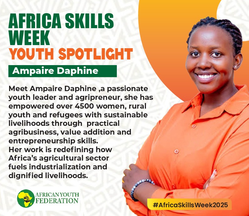 This week as we commemorate #AfricaSkillsWeek2025, we spotlight <a href="/AmpaireDaphine/">Queenbee🍯</a>, the CEO of Macbee Honey Harvest Ltd, an apiculture company committed to sustainable beekeeping, community empowerment, and environmental conservation. #AfricaSkillsWeek25 #Agenda2063