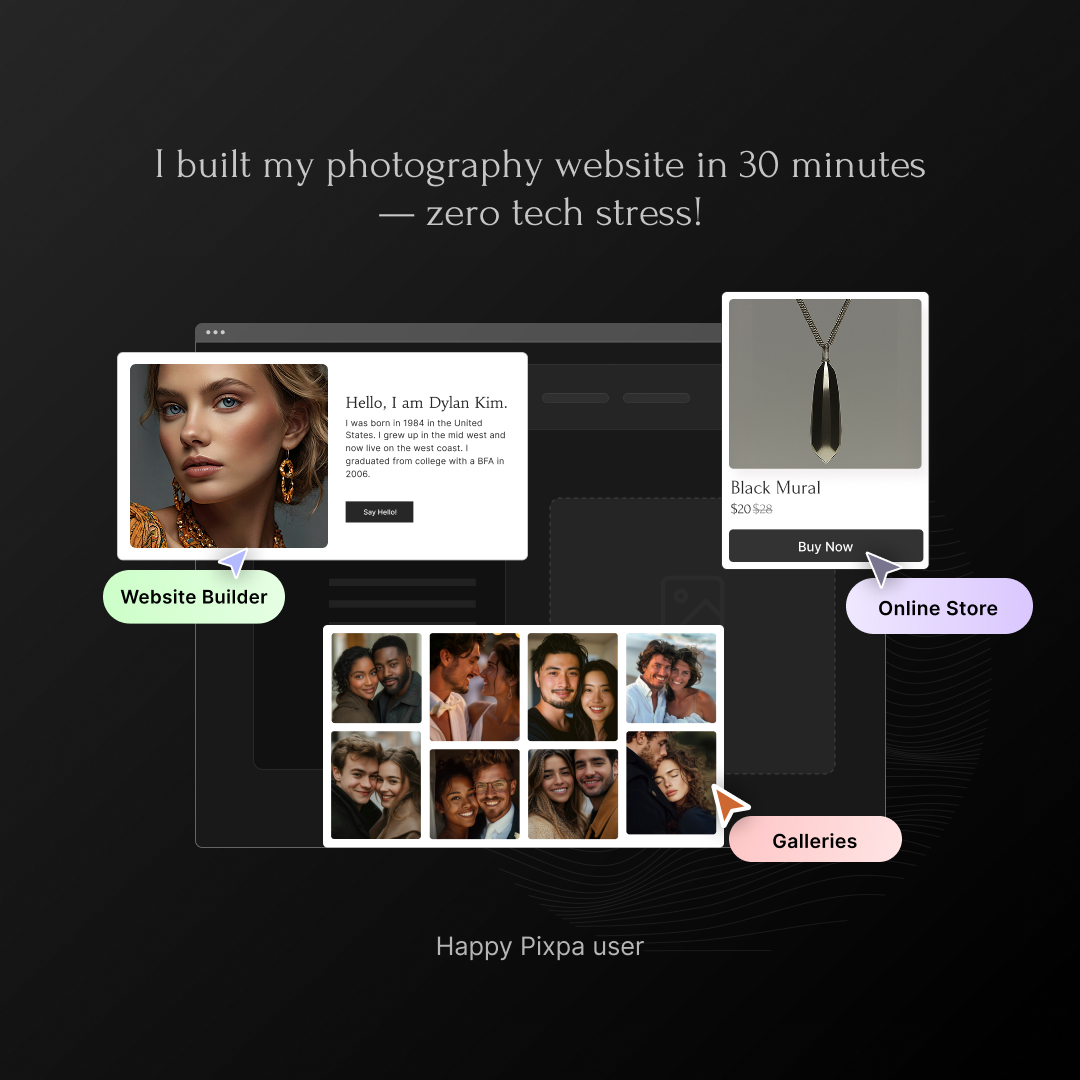 “I built my photography website in 30 minutes—zero tech stress!” 📸 - Happy Pixpa user 👉 Build yours: pixpa.com/?via=social