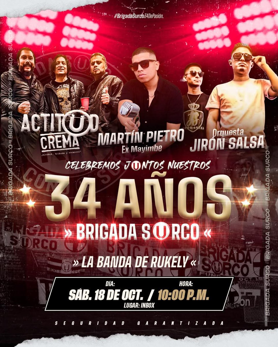 HOY LAS CALLES DE S(U)RCO SE PINTA DE CREMA Y ROJO
Y MAÑANA SE CELEBRA LOS 34 AÑOS DE PASION Y LOCURA DE LA GLORIOSA BRIGADA SURCO GRUPO EMBLEMÁTICO Y BASTIÓN DE LA TRINCHERA NORTE

HACE 34 AÑOS SE FUNDO ESTE GRUPO Y TU PROMESA SIGUE EN PIE RUKELY 😈😈

BRIGADA SURCO
LOS ESPESOS