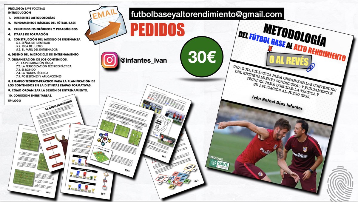 📍Aquí lo tenis‼️<a href="/ivan_infantes/">Ivan Infantes</a>
📗 METODOLOGÍA DE FÚTBOL BASE AL ALTO RENDIMIENTO, O AL REVÉS.
Pedidos:
📩 futbolbaseyaltorendimiento@gmail.com
💰 30€ + gastos de envío 🇪🇸