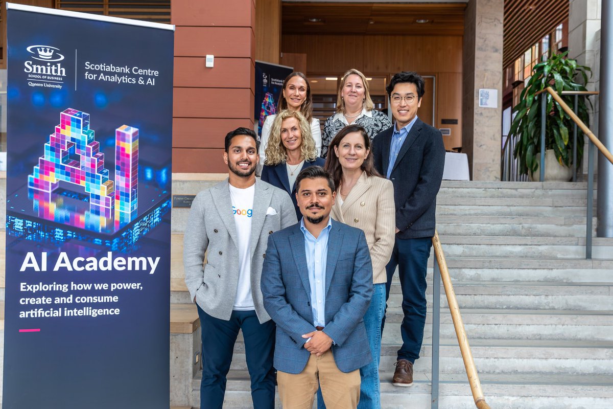 SmithBusiness's tweet image. That’s a wrap on the first-ever #AIAcademy! Hosted by the #ScotiabankCentreForAnalyticsAndAI at #SmithBusiness at @queensu, the Academy brought together students from Commerce, @SmithEngQueens, and @QueensComputing for a fast-paced day of learning, networking, and hands-on…