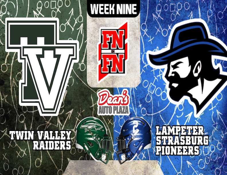 EPAFootball's tweet photo. Football Night on Flagship Network – Lampeter-Strasburg (7-1) vs Twin Valley (8-0) https://t.co/sPe6iDAAam @tvraiders @Twinvalleyfball @coachbrettmyers @LSFootball1 @lshspioneers @lspioneers @section_ls @_Flagship_ #PAHSFB @hsfbamerica https://t.co/9yeo1tUXer