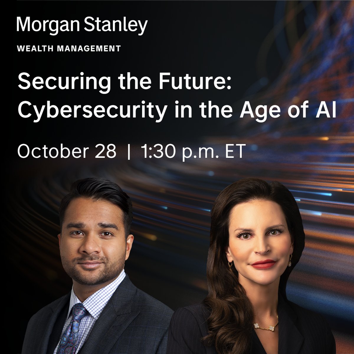 ericbooryMS's tweet photo. How do you stay safe from cyber threats in the age of AI? In recognition of Cybersecurity Awareness Month, join Morgan Stanley's cybersecurity leaders on Tuesday, October 28 to learn essential strategies to protect yourself.

Register here: https://t.co/P1KA3Td9Ws https://t.co/VFnR6K0AiY
