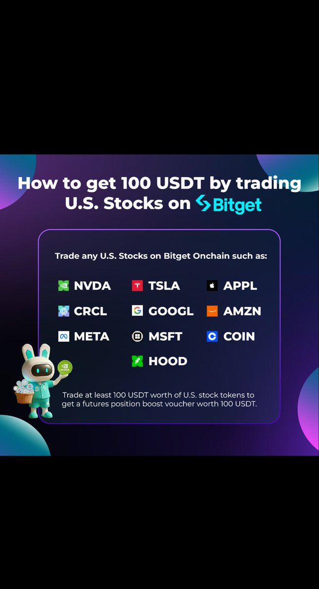 katycrete's tweet image. Tired of waiting for the U.S. market to open? 
Trade anytime with Bitget Onchain, earn rewards + get a 100 USDT voucher when you start! 
👉 Join now &amp;amp; trade smarter bitget.com/events/activit…

#Bitget #OnchainTrading