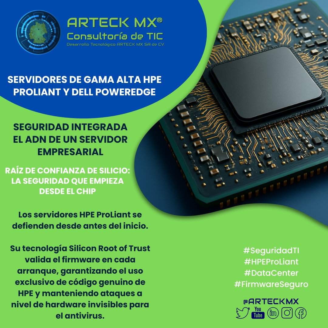 arteck_mx's tweet photo. Gigantes del centro de datos: HPE ProLiant vs. Dell PowerEdge. Compara rendimiento, seguridad, gestión y eficiencia de estos servidores. Descubre la plataforma ideal y optimiza tu infraestructura con soluciones inteligentes. https://t.co/1gWs3X54fr