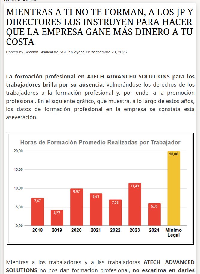 MIENTRAS A TI NO TE FORMAN, A LOS JP Y DIRECTORES LOS INSTRUYEN PARA HACER QUE LA EMPRESA GANE MÁS DINERO A TU COSTA 
asc-ayesaat.blogspot.com/2025/09/mientr…

<a href="/AyesaNews/">Ayesa</a> #Ayesa #TIC #Ingenieria #Consultoría 

<a href="/ASC_Sevilla/">ASC Sevilla</a> <a href="/ASCsindicato/">Alternativa Sindical de Clase</a>