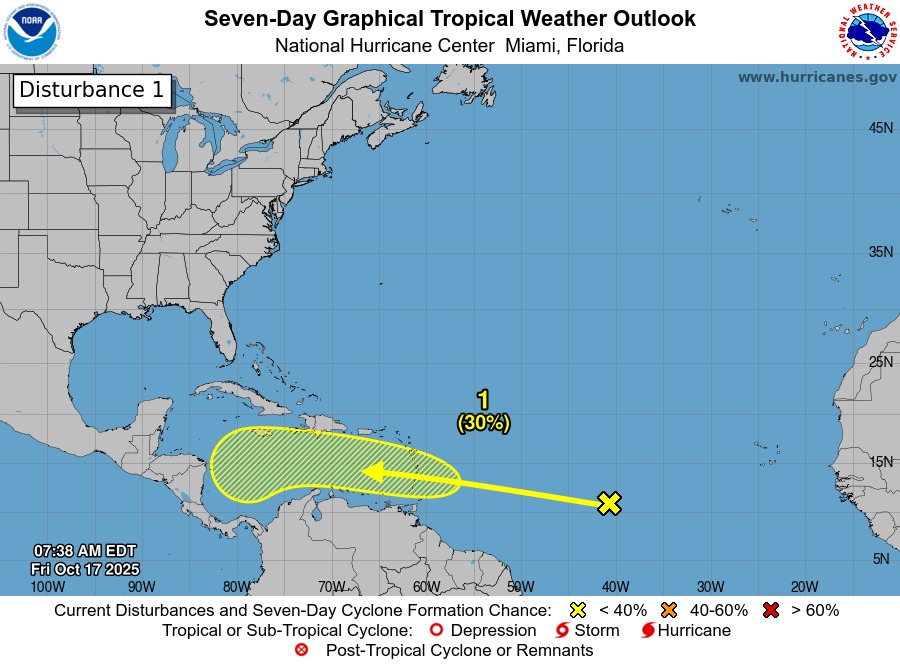 🛑SAT de Corpoguajira advierte el paso de la Onda tropical N.º 47 en el Caribe

🌧☔El Sistema de Alertas Tempranas de Corpoguajira advierte sobre el paso de la onda tropical N.º 47, que ha aumentado su potencial de desarrollo ciclónico al 30 % según la última actualización