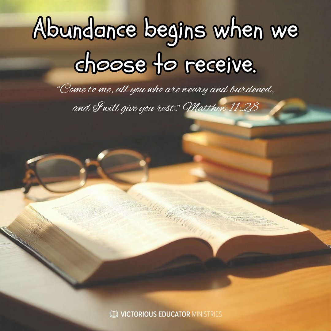 JackieMinorVEM's tweet image. Educators are great at giving — but spiritual abundance begins when we pause long enough to receive.  What might God be offering you this week - peace, joy, encouragement, rest — that you’ve been too busy to accept? Let God love you today! #victoriouseducator