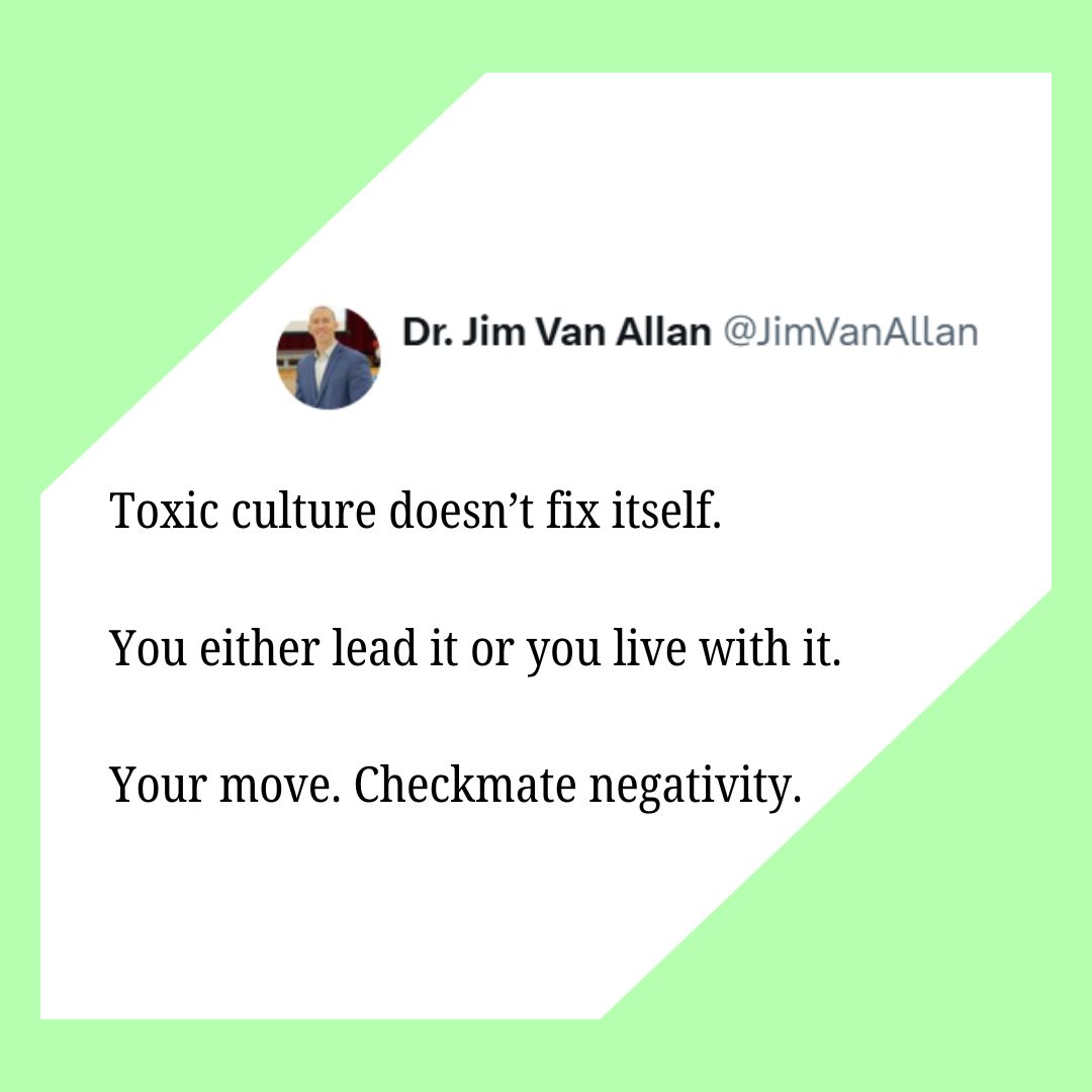 EnergyBusSchool's tweet photo. It’s your turn to decide whether you want to fix your toxic culture. Either continue playing and live with toxicity or end the game and call checkmate!
#BusOfPositiveEnergy #CultureWins https://t.co/HYmoaxClrU