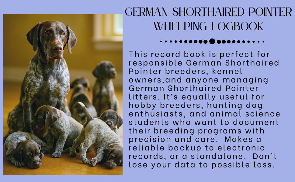 valerieraeg's tweet image. Breeding German Shorthaired Pointers with purpose? 🐾 This GSP Breeder Record Book helps you track every detail—pairings, whelping, puppy traits &amp;amp; more. Stay organized. Breed with clarity. Build your legacy.  #GSPbreeder #GermanShorthairedPointer
amzn.to/4ov9ulD