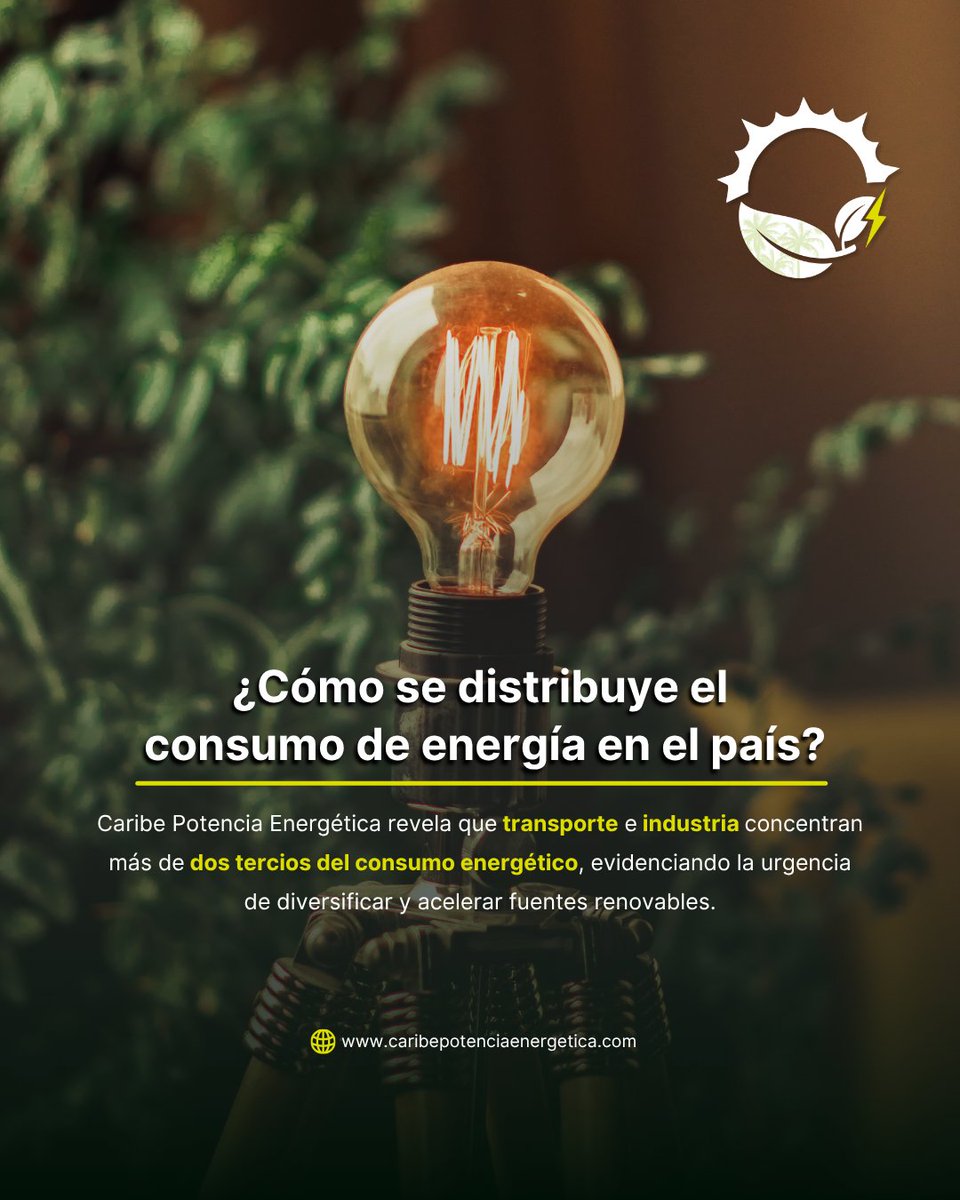 Caribe_PE's tweet photo. #CaribePotenciaEnergética | ¿Sabías que transporte e industria usan más del 70% de la energía del país? 🚗🏭 https://t.co/9MOtXhsdgK