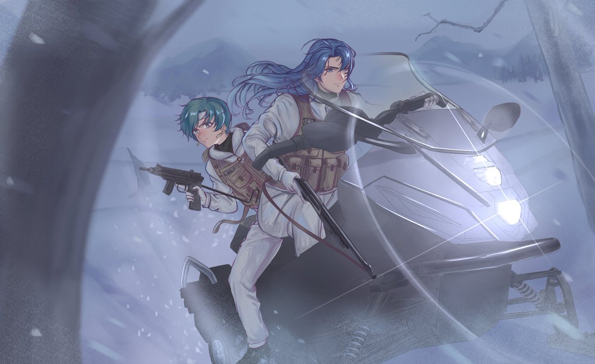 waterdog178's tweet image. Winter military geared Arthur & Fee (now semi-canon thanks to Fortune’s Weave)
By @owatakon47 ❤️
#Fe4 #FireEmblem