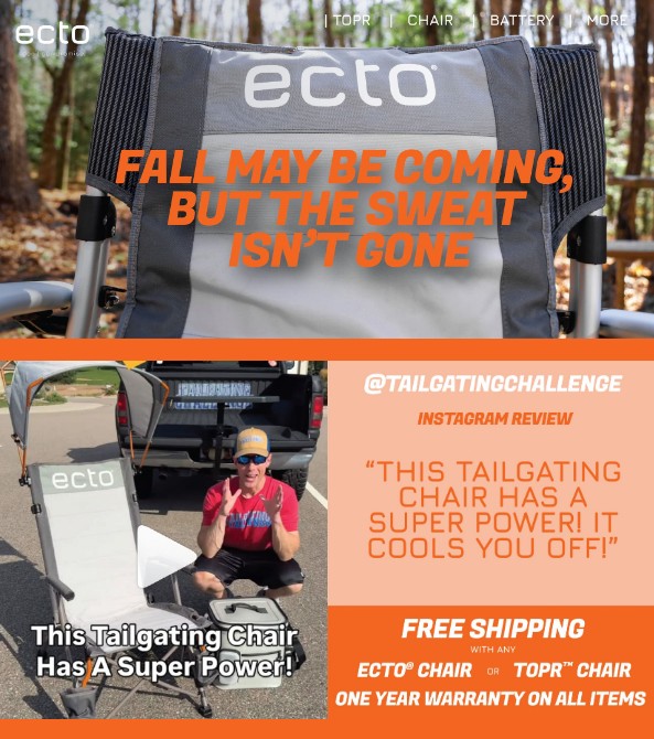EctoLifestyle's tweet image. youtu.be/ysWgGHe5hTM
ECTO cooling chairs and TOPR pads are the perfect tailgating companions when it&apos;s hot outside.  Luke from Tailgating Challenge did a great explanation  - link above.
#cooling #ecto #TailgatingChallenge #tailgating
