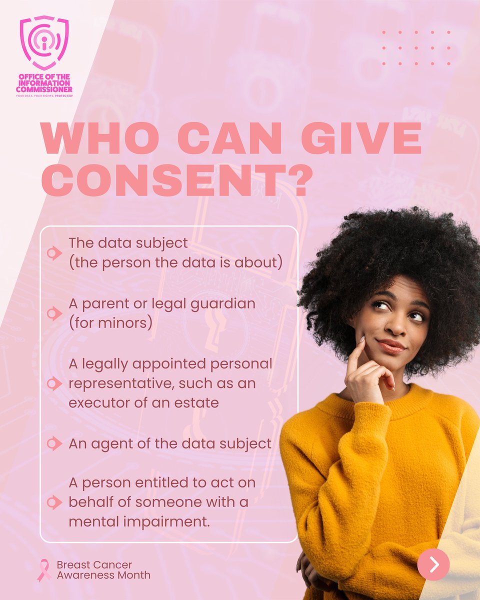 theoicjm's tweet image. Consent under the Data Protection Act must be clear, informed, and freely given. It should not be forced or hidden in vague terms. 

Data subjects also have the right to withdraw consent at any time. 

Protect your choice, protect your data! 

#dataprotection #cybersecuritymonth
