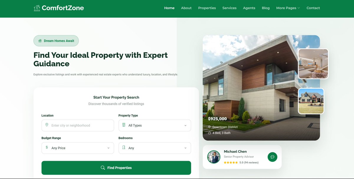Femiloner1's tweet image. ✨ Introducing ComfortZone, a sleek, luxury-inspired real estate website I designed and developed. Focused on smooth navigation, responsive design, and a premium user experience.
Live here 👉 comfort-zone-six.vercel.app #WebDeveloper #UIUX #FrontendDesign #RealEstateTech #Frontend