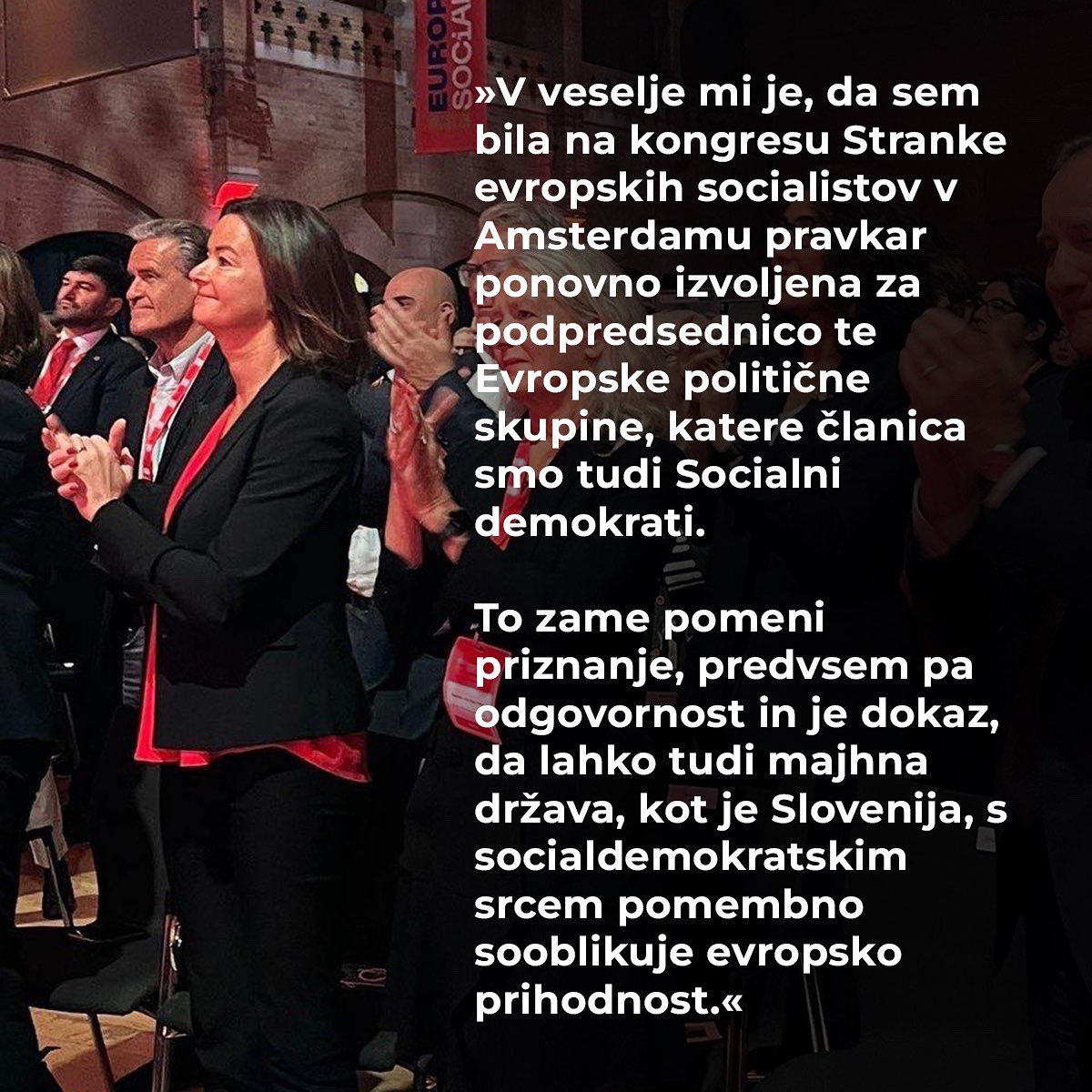 Tanja Fajon (@tfajon) on Twitter photo 🚩PES KONGRES🚩
Hvala vsem za zaupanje in podporo.
Skupaj bomo še naprej krepili socialdemokratsko Evropo - pravično, solidarno in mirno. <a href="/PES_PSE/">PES 🌹🇪🇺</a> <a href="/strankaSD/">Socialni demokrati</a> 🚩PES KONGRES🚩
Hvala vsem za zaupanje in podporo.
Skupaj bomo še naprej krepili socialdemokratsko Evropo - pravično, solidarno in mirno. <a href="/PES_PSE/">PES 🌹🇪🇺</a> <a href="/strankaSD/">Socialni demokrati</a>