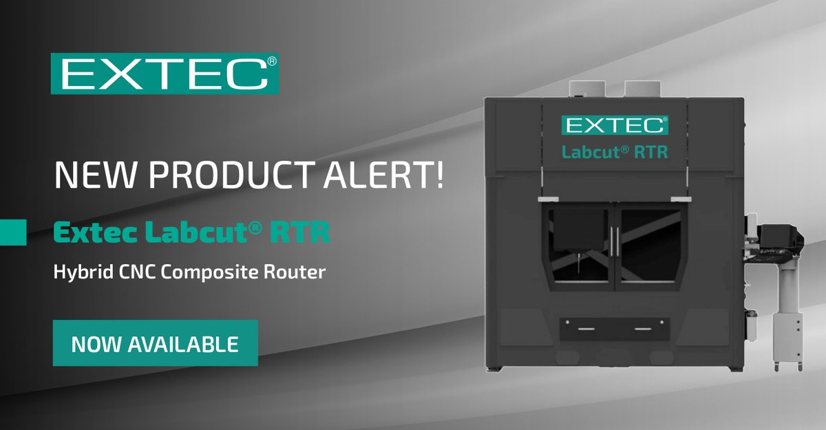 ExtecCorp's tweet image. We're proud to introduce the Extec Labcut®️ RTR Hybrid CNC Composite Router. Designed for unmatched surface finish and dimensional control, the #LabcutRTR prepares highly accurate #composite specimens, including dog bones and open-hole compression samples. shorturl.at/eNp1T