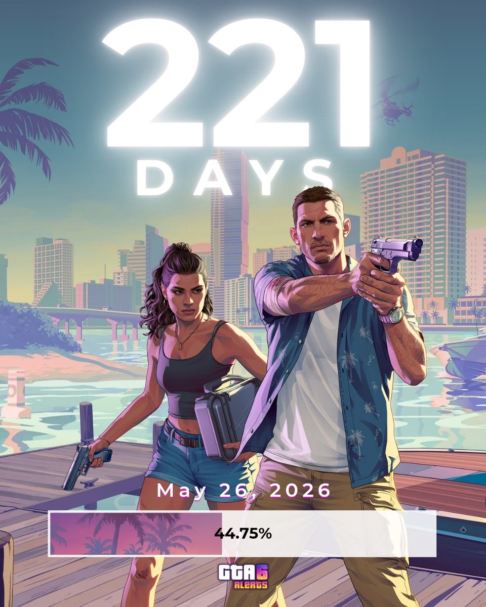 221 days left until GTA 6 release. ⏳