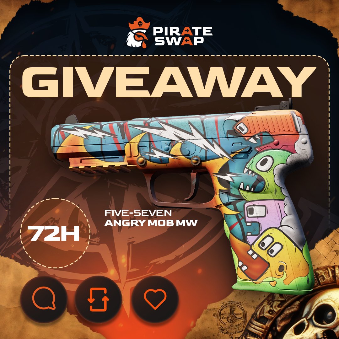 pirateswapcom's tweet image. 💰GIVEAWAY ALERT💰
To enter:
✅LIKE 3 LAST POSTS
✅Repost
✅Follow us @pirateswapcom
🍀Good Luck!
⏰Ends in 72 HOURS!
#CS2 #CS2Giveaway #csgo #giveaways