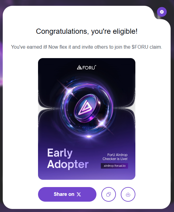 Got in early. Earned my stripes.
Now repping the first wave of the $FORU airdrop crew 🚀
See if your name’s on the list 👇
 airdrop.foruai.io