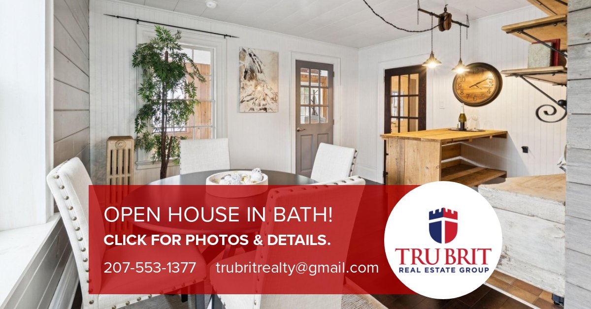 Open House in Bath - This Saturday, 11am-1pm. 🏡 
👨‍👩‍👧‍👦 For INSTANT ACCESS to all photos, details and more, Go to searchallproperties.com/information/34… Charming and tastefully updated antique New Englander in the heart of historic Bath, Maine. Ideally located and offering a flexible layout ...
