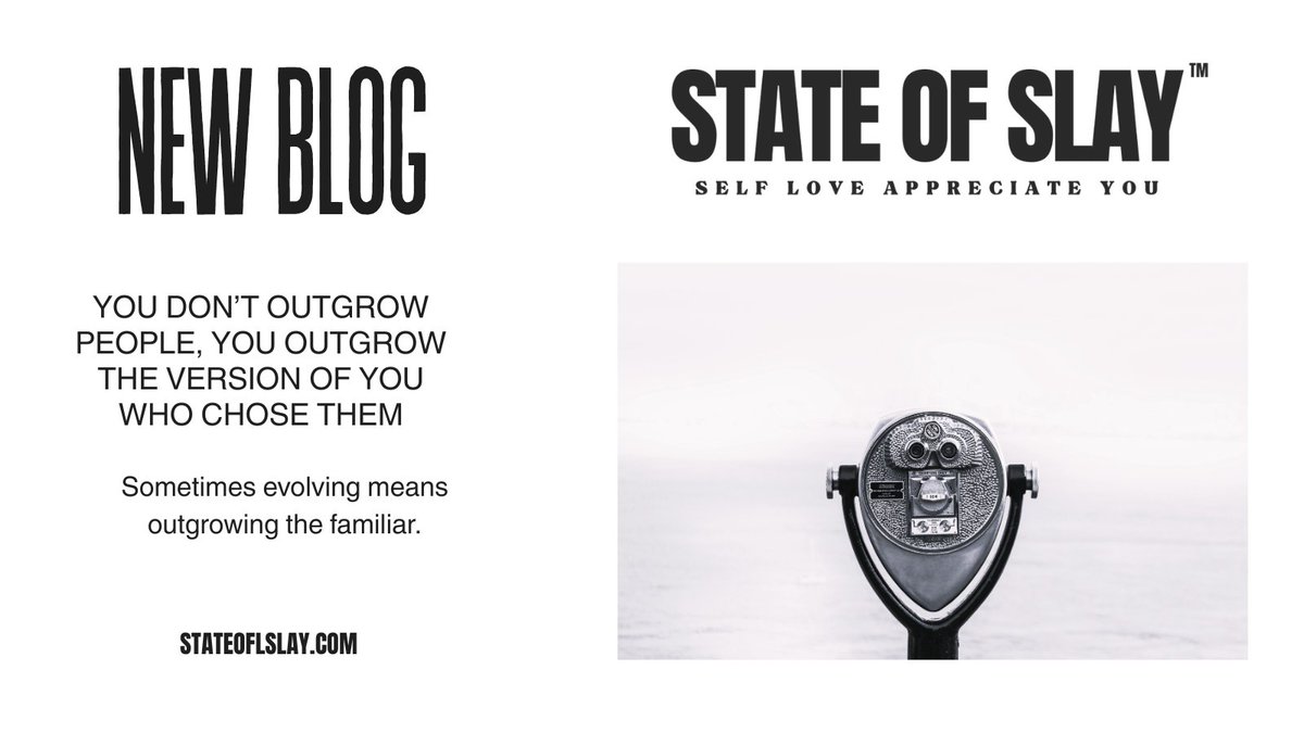 You don’t outgrow people—
you outgrow the version of you who chose them. 🌙

Growth isn’t loss—it’s alignment.
Sometimes evolving means outgrowing the familiar.

Read more: stateofslay.com/2025/10/17/you…

#StateOfSlay #RealTalk #MentalHealthMatters #SelfLoveJourney #BraveNotPerfect