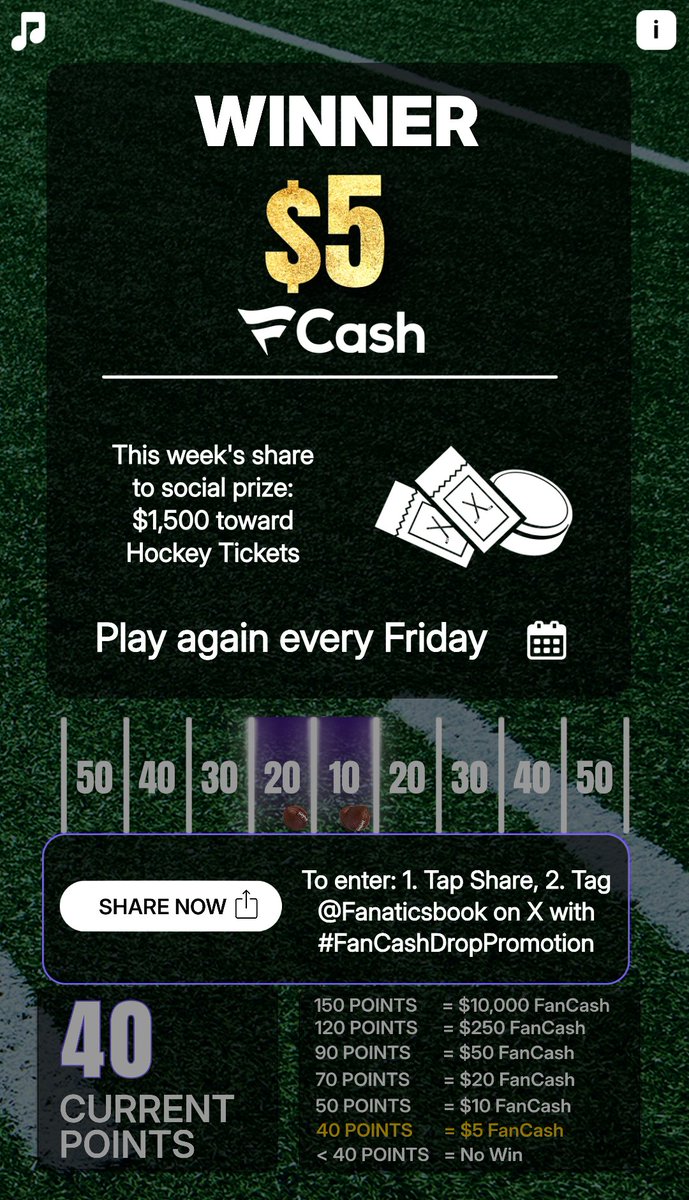 Play the #FanCashDropPromotion today <a href="/FanaticsBook/">Fanatics Sportsbook</a>
fanatics.onelink.me/5kut/p6fykbjo